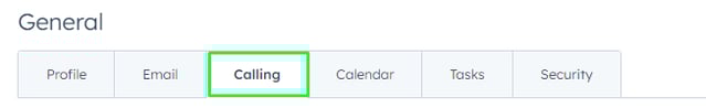 General section choose Calling option