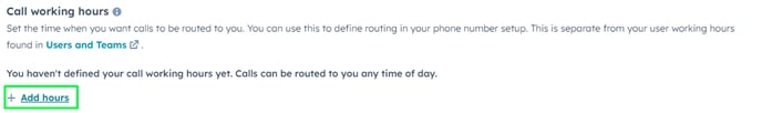 Define Call Working Hours