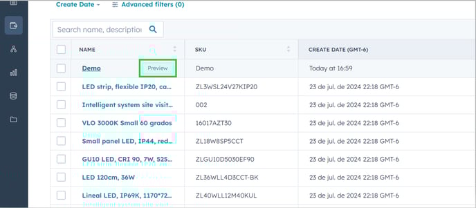 image of product list