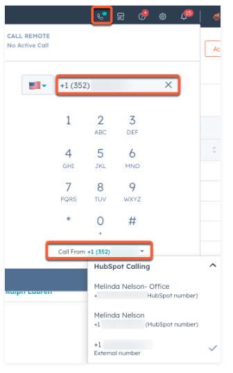 call from navbar icon